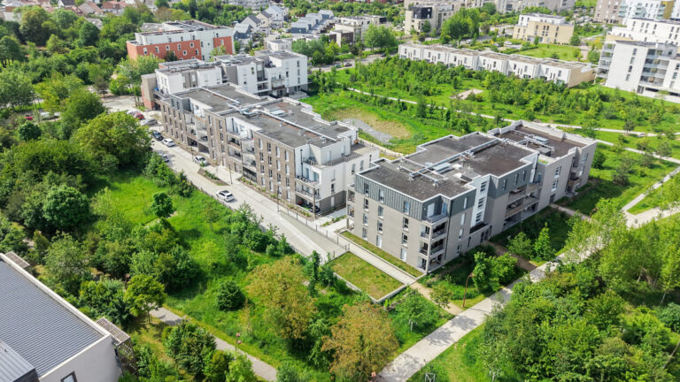 Vue aérienne d'un quartier à Amiens