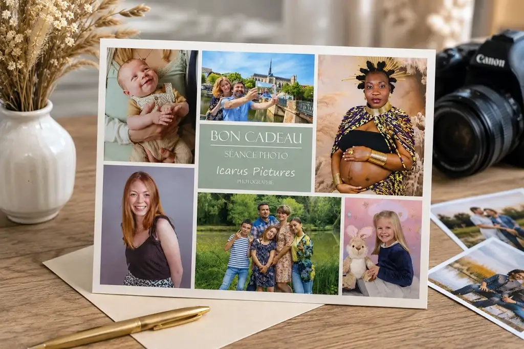 Carte cadeau pour une séance photo en studio ou en extérieur à Amiens.