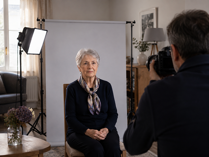 Séance de photo d’identité au domicile d’une personne âgée à Amiens